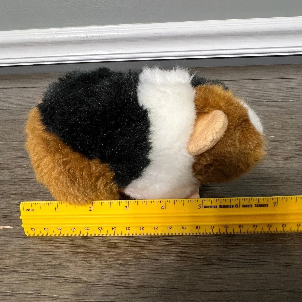 Guinea Pig Plush Stuffed Animal Toy Pet Rodent Tricolor Black White Brown 7 inch